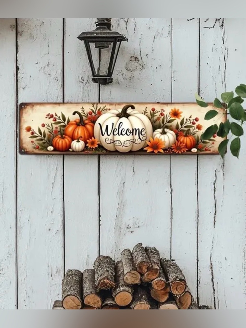 Rustic Wooden Fall Welcome Sign